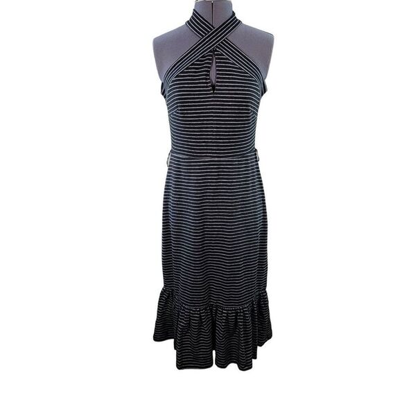 Michael Kors Striped Midi Dress Sz S - Picture 1 of 12